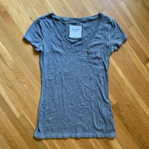 Abercrombie Grey V-Neck Shirt S